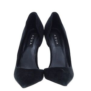 Aqua Pointed Toe D'orsay Silhouette, Black, Stiletto heels, 7M